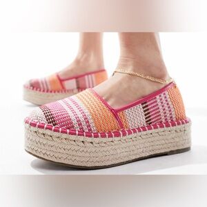 ASOS Multicolor Woven Platform Espadrilles